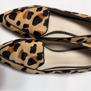 Cole Haan Tan and Black Leopard Print Loafers